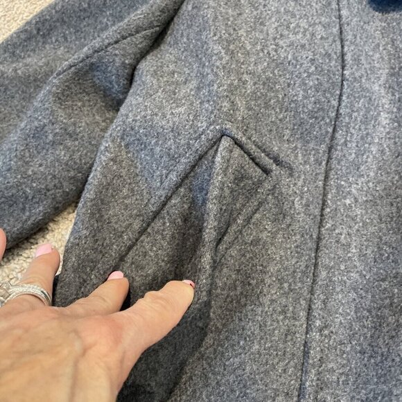 Mario Bellucci Banana Republic Moto Jacket Women's M Gray Zip Front Wool Blend - Picture 6 of 14